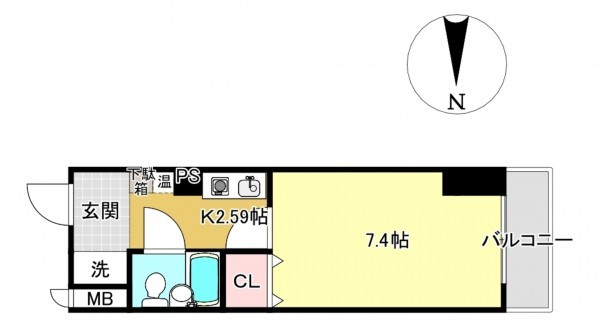 佐賀市鍋島町、中古マンションの間取り画像です