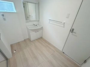 佐賀市神野西、新築一戸建ての洗面画像です