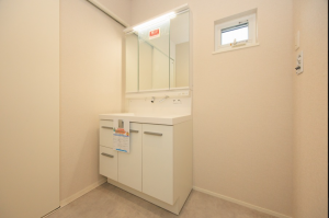 佐賀市神野西、新築一戸建ての洗面画像です