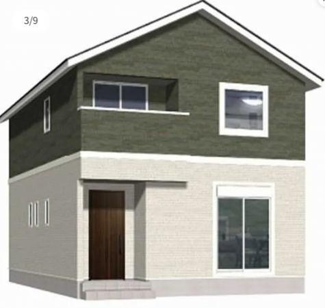 佐賀市神野西、新築一戸建ての完成予想図（外観）画像です
