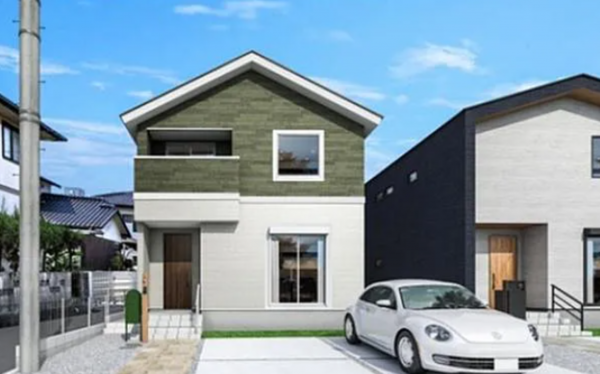 佐賀市神野西、新築一戸建ての完成予想図（外観）画像です