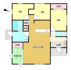 佐賀市鍋島町、新築一戸建ての間取り画像です