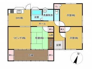 佐賀市大和町、中古一戸建ての間取り画像です