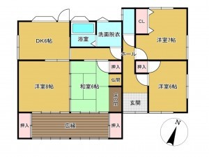 佐賀市大和町、中古一戸建ての間取り画像です