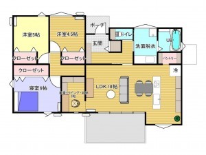 佐賀市八戸溝、新築一戸建ての間取り画像です