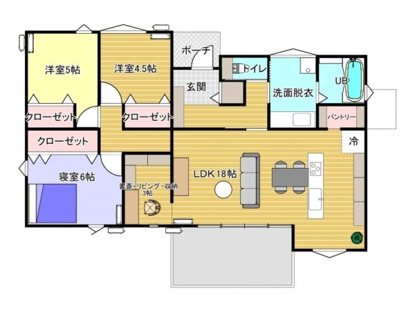 佐賀市八戸溝、新築一戸建ての間取り画像です