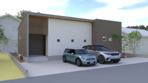 佐賀市八戸溝、新築一戸建ての完成予想図（外観）画像です