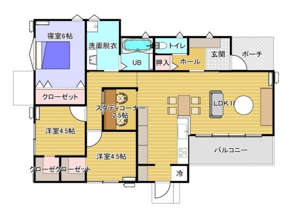 佐賀市八戸溝、新築一戸建ての間取り画像です