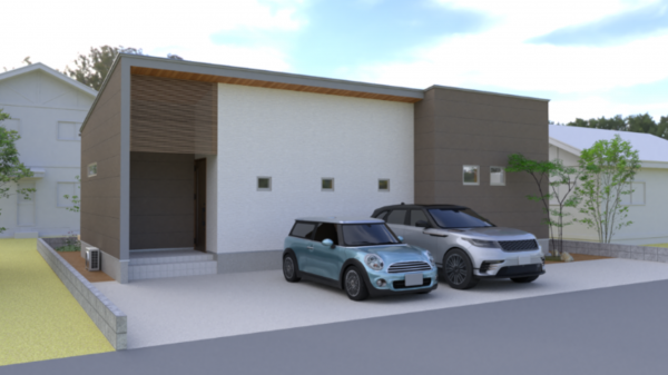 佐賀市八戸溝、新築一戸建ての完成予想図（外観）画像です