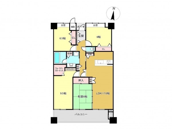 佐賀市開成、中古マンションの間取り画像です