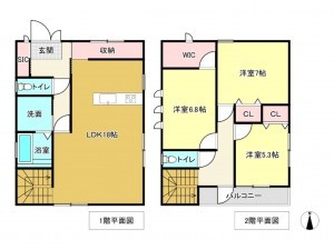 佐賀市大和町、中古一戸建ての間取り画像です