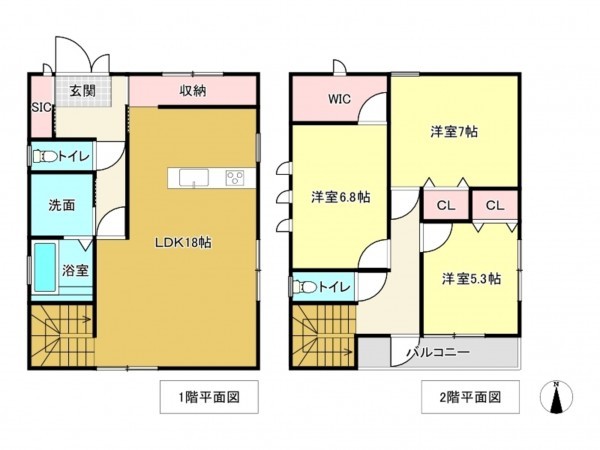 佐賀市大和町、中古一戸建ての間取り画像です