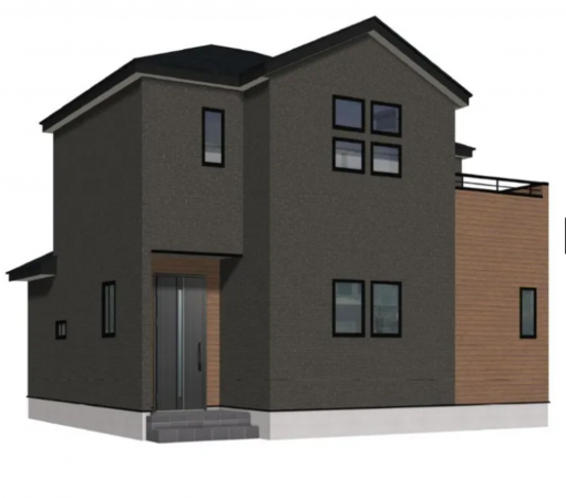 佐賀市鍋島、新築一戸建ての完成予想図（外観）画像です