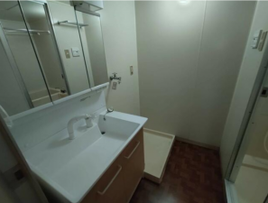 佐賀市神野東、中古マンションの洗面画像です