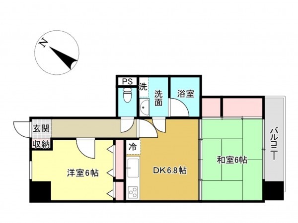 佐賀市栄町、中古マンションの間取り画像です
