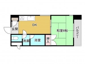 佐賀市栄町、中古マンションの間取り画像です