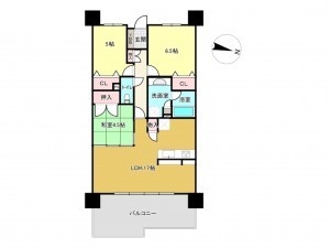 佐賀市新中町、中古マンションの間取り画像です