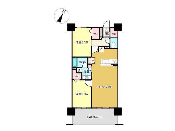 佐賀市八丁畷町、中古マンションの間取り画像です