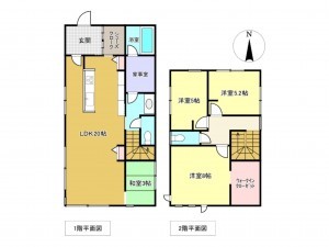 佐賀市鍋島町、中古一戸建ての間取り画像です