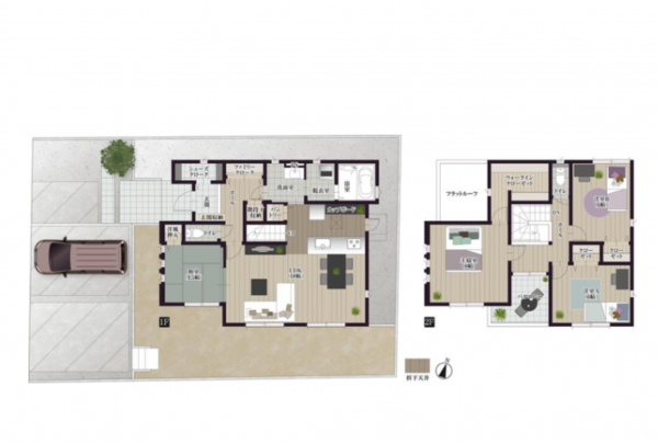 佐賀市多布施、新築一戸建ての間取り画像です