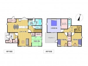 佐賀市多布施、新築一戸建ての間取り画像です