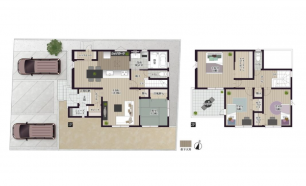 佐賀市多布施、新築一戸建ての間取り画像です