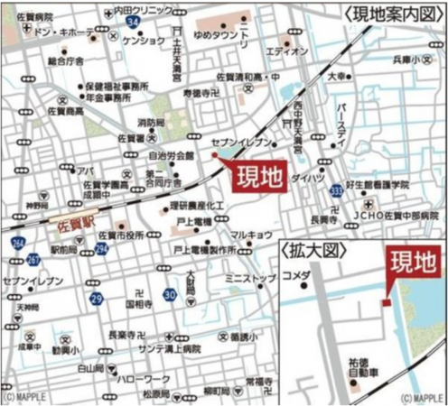 佐賀市駅前中央、新築一戸建ての地図画像です