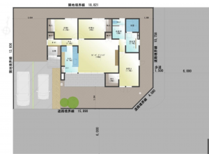 佐賀市神野西、新築一戸建ての間取り画像です