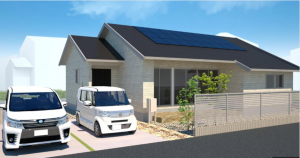 佐賀市神野西、新築一戸建ての完成予想図（外観）画像です