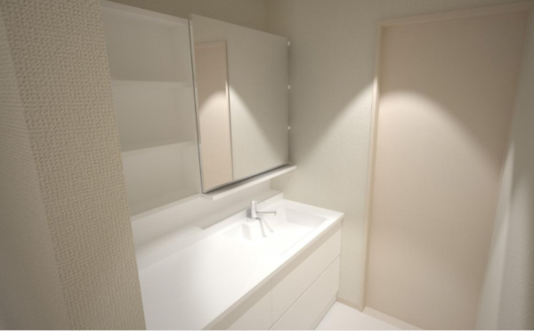 佐賀市神野西、新築一戸建ての洗面画像です