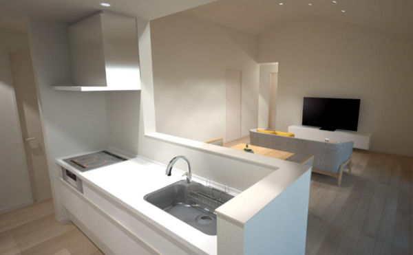 佐賀市神野西、新築一戸建てのキッチン画像です