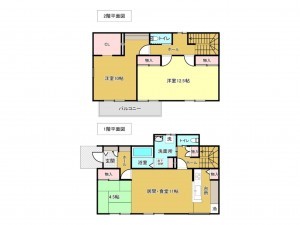 佐賀市高木瀬東、新築一戸建ての間取り画像です