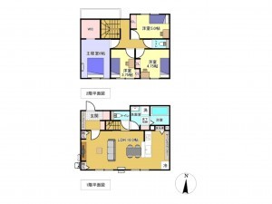 佐賀市駅前中央、新築一戸建ての間取り画像です
