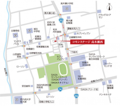 佐賀市高木瀬西、土地の地図画像です