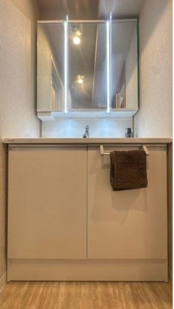 佐賀市駅前中央、中古マンションの洗面画像です