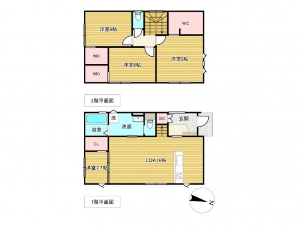佐賀市大和町、新築一戸建ての間取り画像です