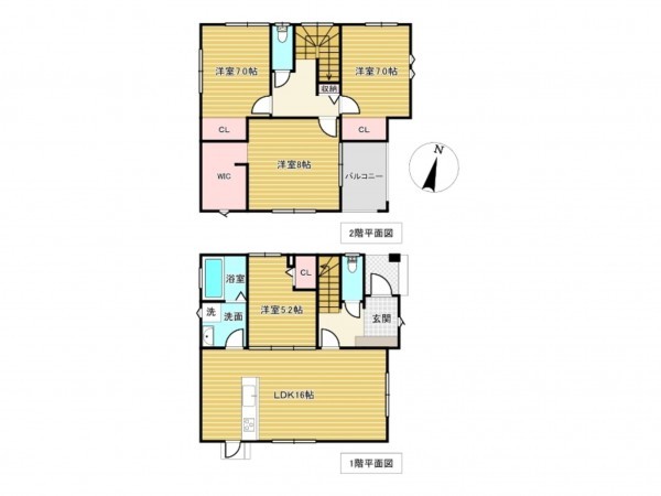 佐賀市大和町、新築一戸建ての間取り画像です