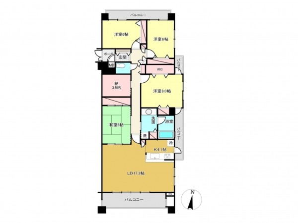 佐賀市開成、中古マンションの間取り画像です