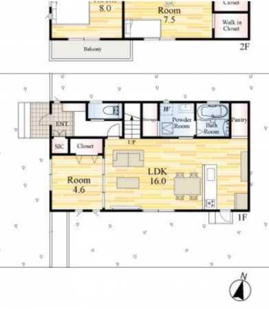 佐賀市大和町、新築一戸建ての間取り画像です