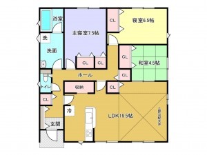 佐賀市大和町、新築一戸建ての間取り画像です