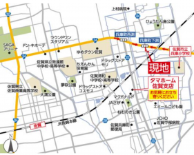 佐賀市兵庫町、新築一戸建ての地図画像です