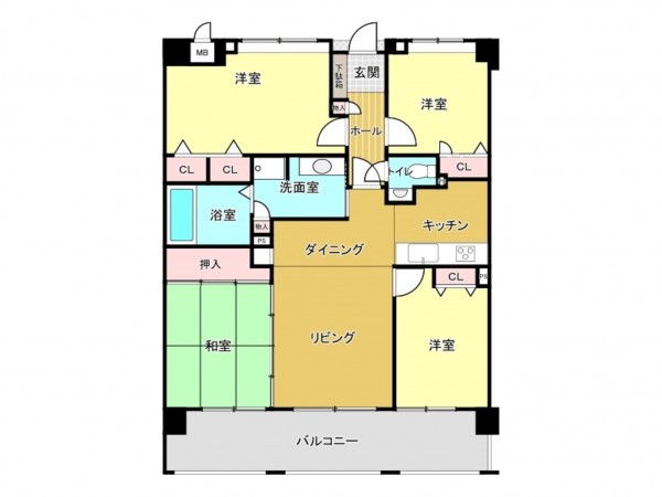 佐賀市鍋島、中古マンションの間取り画像です