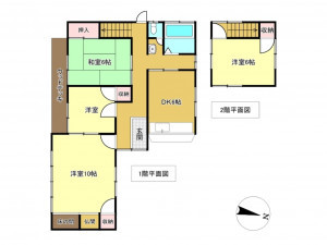 佐賀市大和町、中古一戸建ての間取り画像です