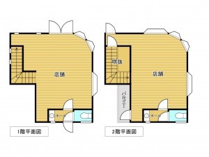 佐賀市大和町、収益物件/店舗付住宅の間取り画像です