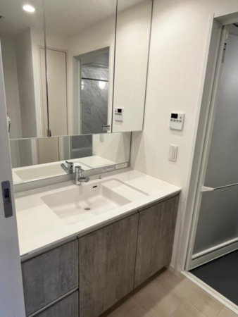 佐賀市新中町、中古マンションの洗面画像です