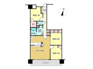 佐賀市兵庫北、中古マンションの間取り画像です