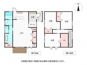 佐賀市大和町、中古一戸建ての間取り画像です