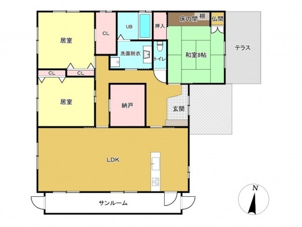 佐賀市鍋島、中古一戸建ての間取り画像です