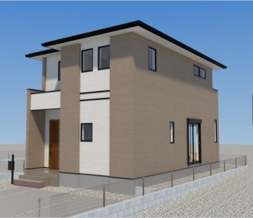 佐賀市若楠、新築一戸建ての完成予想図（外観）画像です
