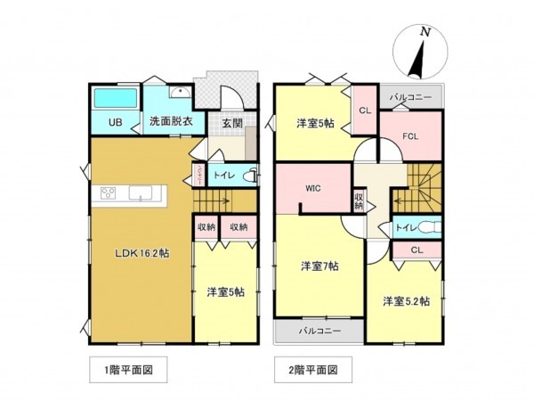 佐賀市若楠、新築一戸建ての間取り画像です